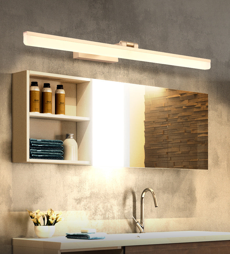 Modern Simple Mirror Cabinet Bathroom Wall Lights Metal Linear LED with Swivel Lamp Head Ambient Vanity Light