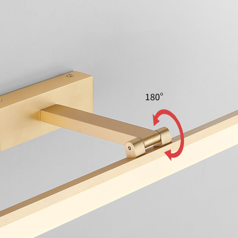 Modern Simple Mirror Cabinet Bathroom Wall Lights Metal Linear LED with Swivel Lamp Head Ambient Vanity Light