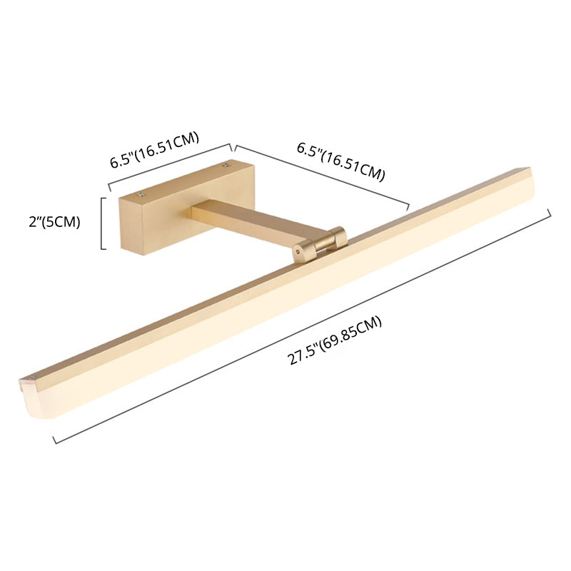 Modern Simple Mirror Cabinet Bathroom Wall Lights Metal Linear LED with Swivel Lamp Head Ambient Vanity Light