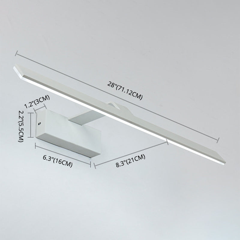 Minimalisme moderne Vanité de salle de bain en métal étanche en métal Lumières à LED acrylique linéaire