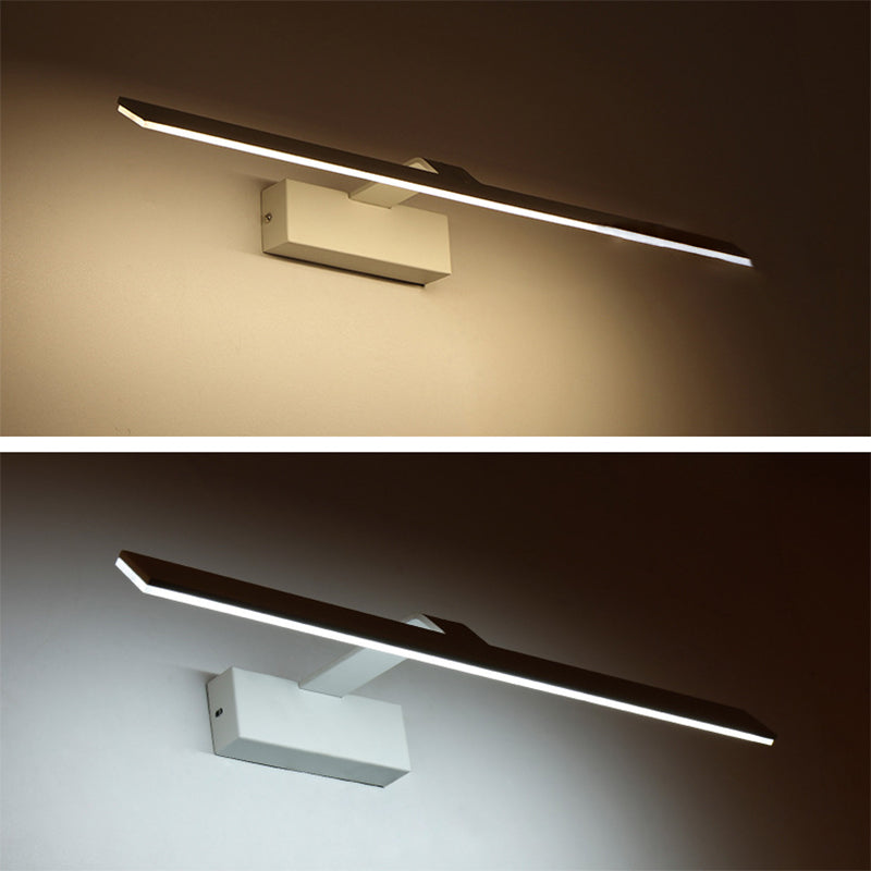 Minimalisme moderne Vanité de salle de bain en métal étanche en métal Lumières à LED acrylique linéaire