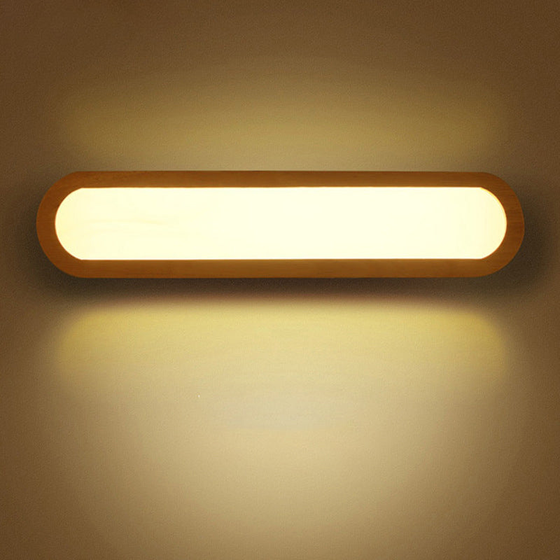 Linear ovale en bois rincier mural simplicité en acrylique LED Vanité murale pour chambre à coucher
