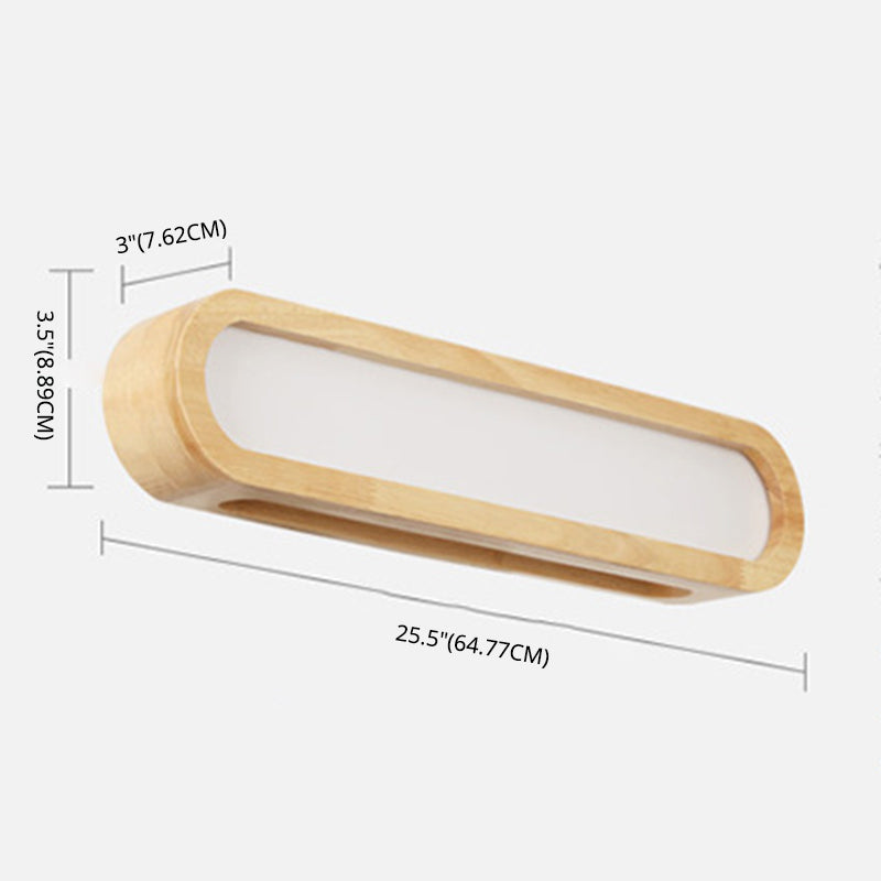 Lineaire ovaal houten spoelwand SCONCE eenvoud Acryl LED ijdelheid Wandlicht voor slaapkamer