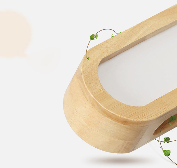 Linear ovale en bois rincier mural simplicité en acrylique LED Vanité murale pour chambre à coucher