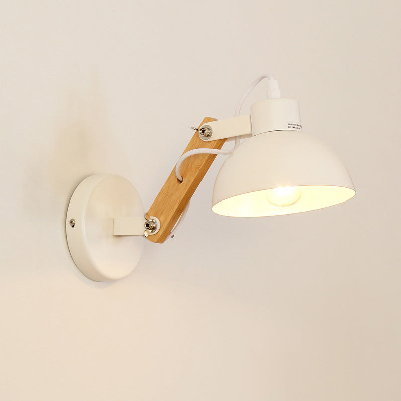 1 Lichtkuppel massiv Holz Wandleuchten mit Schwingarm 9,5 "Höhe Nordischer Stil Einfachheit Wandhalterung Licht