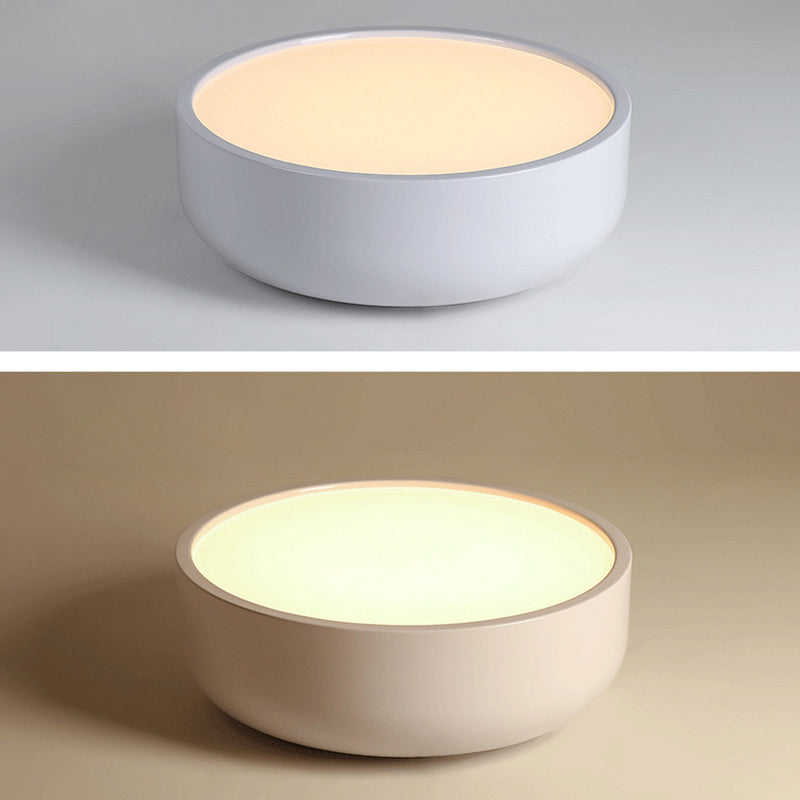 1 Head Macaron Ceiling Light Iron Material Acrylic White Light Living Room Flush Mount Lighting