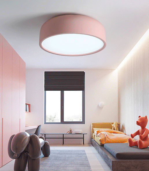 1 Head Macaron Ceiling Light Iron Material Acrylic White Light Living Room Flush Mount Lighting