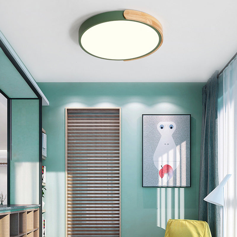 Circular Metal Flush Mount Light Fixture Nordic Style LED Flush Ceiling Light Fixture