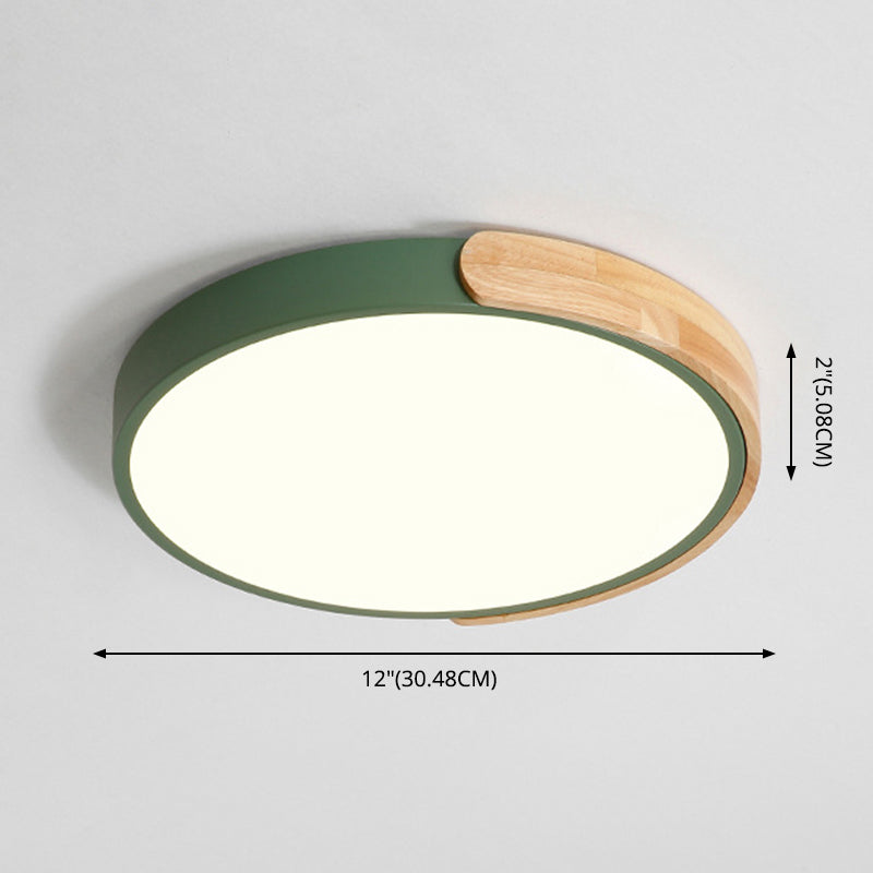 Circular Metal Flush Mount Light Fixture Nordic Style LED Flush Ceiling Light Fixture