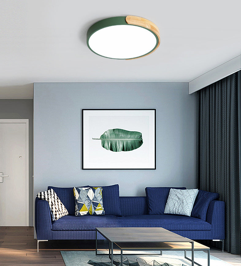 Circular Metal Flush Mount Light Fixture Nordic Style LED Flush Ceiling Light Fixture