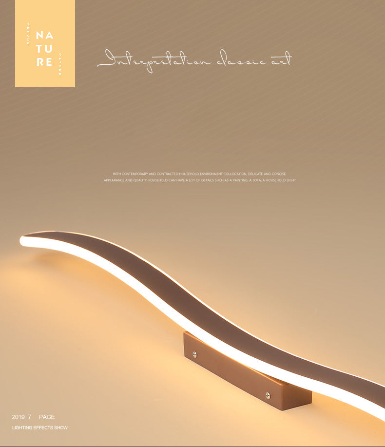 Wave Metal Semi Flush Mount Lighting Minimalist LED Coffee Semi Flush Ceiling Light
