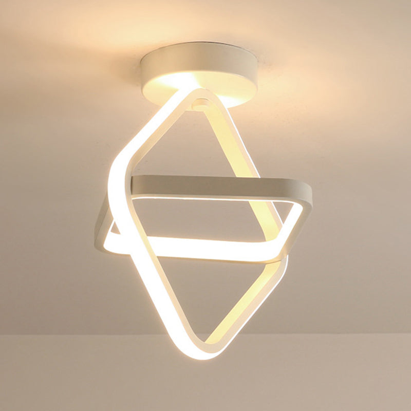 Lumo moderno a corto semifulco geometrici Modern Simplicity Alluminio Apparecchi a soffitto per camera da letto