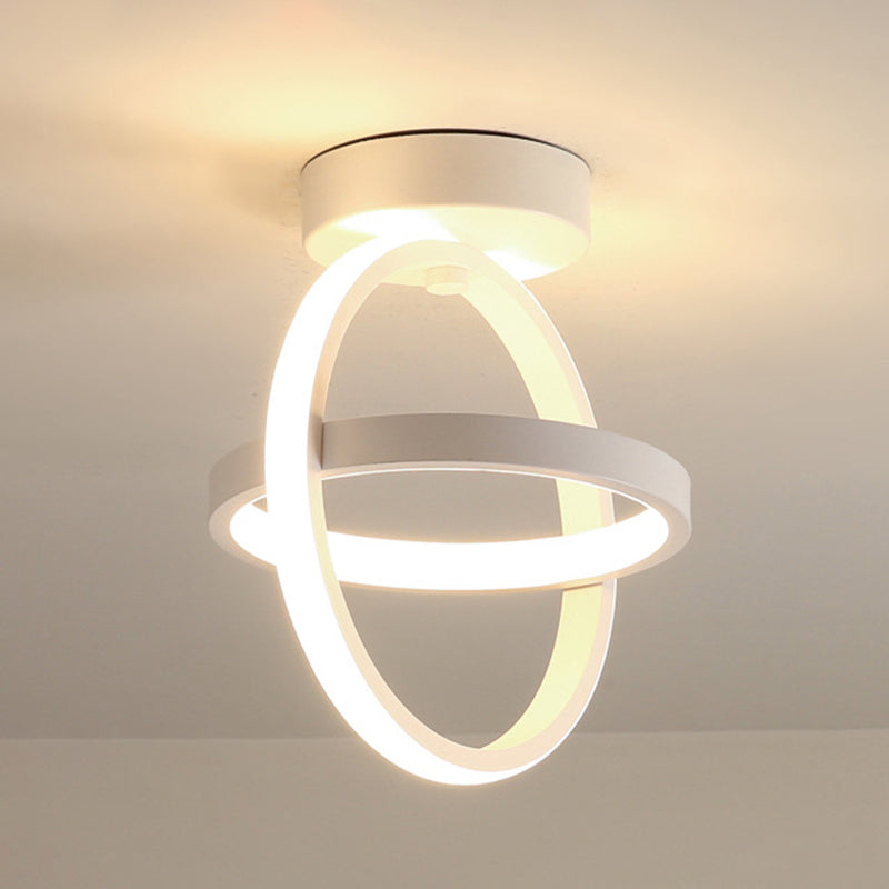 Geometrische semi -flush mount light moderne eenvoud aluminium plafond verlichtingsarmaturen voor slaapkamer