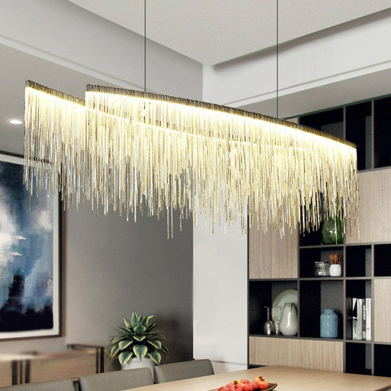 Aluminium kwast LED kroonluchter postmoderne stijl ophanglicht over eettafel