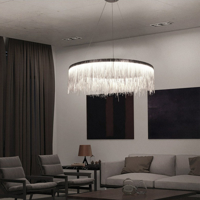 Aluminium kwast LED kroonluchter postmoderne stijl ophanglicht over eettafel