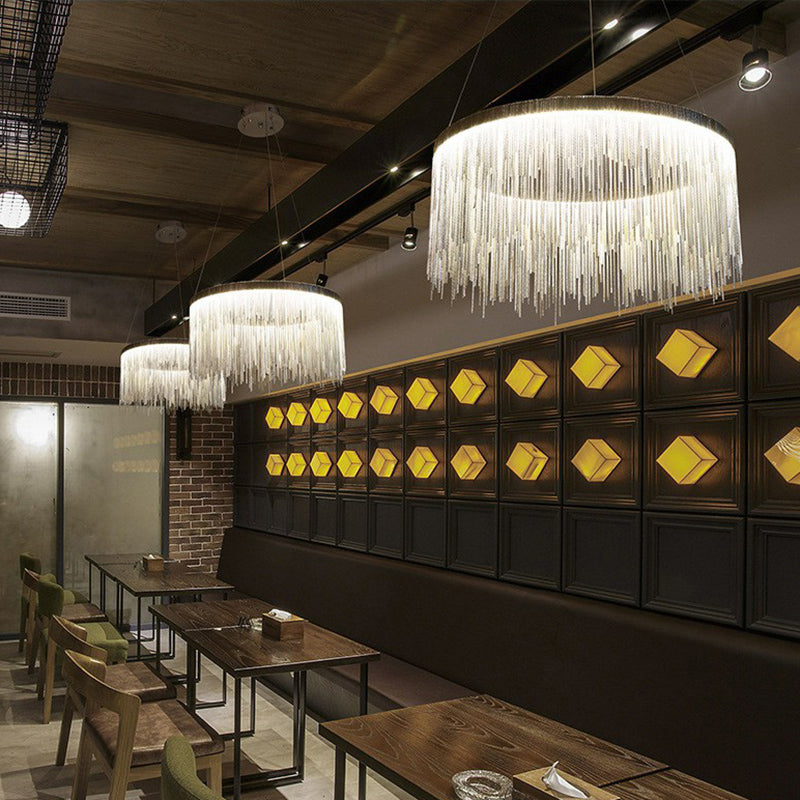 Aluminium kwast LED kroonluchter postmoderne stijl ophanglicht over eettafel