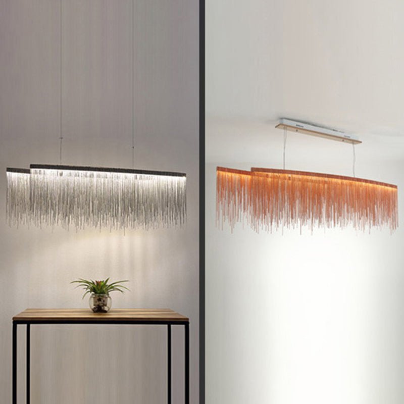 Aluminium kwast LED kroonluchter postmoderne stijl ophanglicht over eettafel