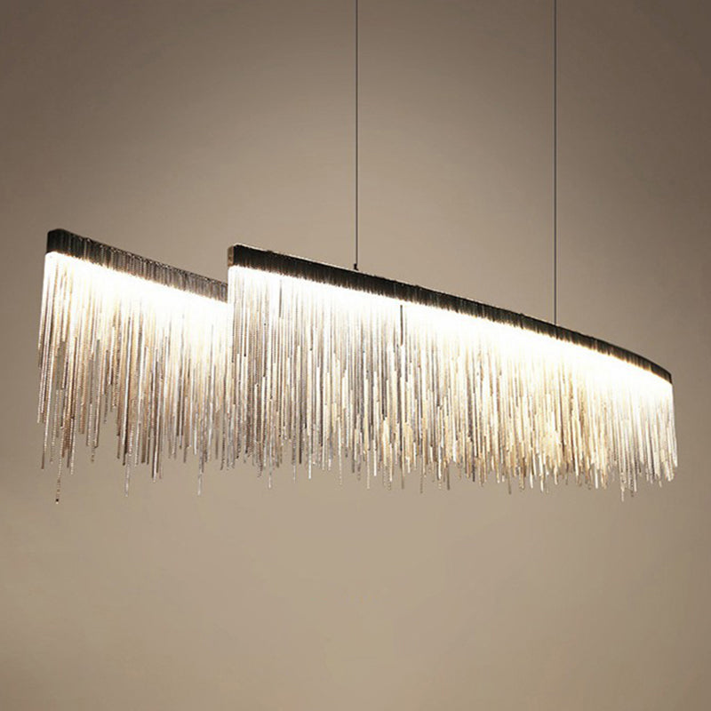 Aluminium kwast LED kroonluchter postmoderne stijl ophanglicht over eettafel