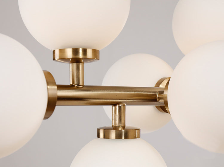 Opal Glass Bubbles Island Lighting Minimalistic Gold Suspension Lamp for Dining Room