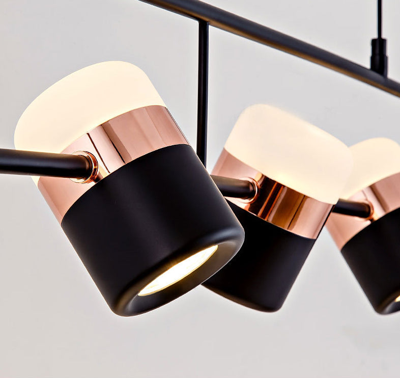 Minimalismo moderno rettangolo isola illuminazione a sospensione LED LED Cilindro sfumatura Il soffitto dell'isola per soggiorno per soggiorno