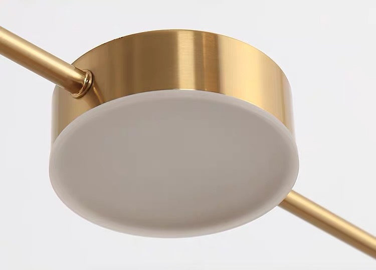 Minimalist Linear Island Lighting Metal 5-Light Dining Room LED Hanging Pendant Light