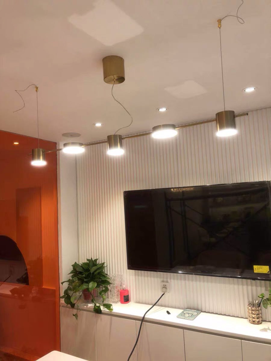 Minimalist Linear Island Lighting Metal 5-Light Dining Room LED Hanging Pendant Light