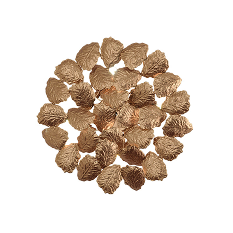 Aluminum Dark Coffee/Gold Wall Mount Light Round 4 Lights Contemporary Style Wall Lamp with Leaf Design