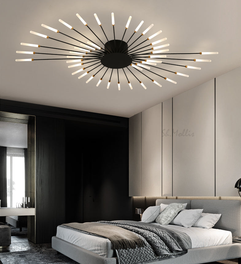 Fireworks Semi Flush Mount Light Modern simplicity Acrylic Ceiling Light Fixture for Living Room