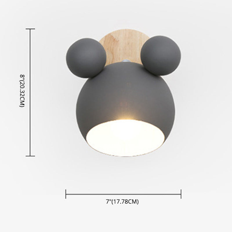 Nordic Modern Simple Children Style Panda Macaron Bedroom Wall Lamp