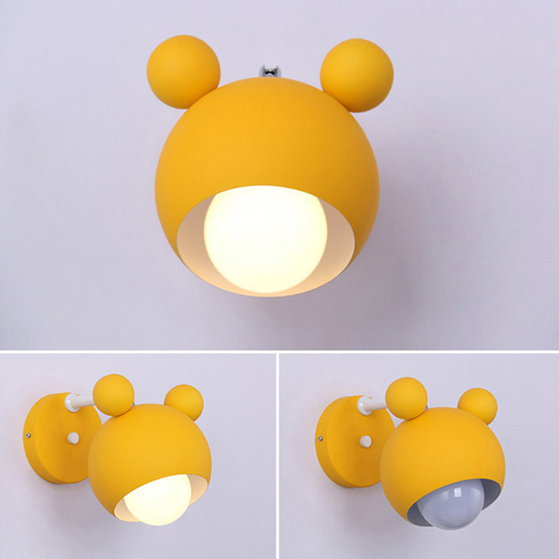Nordic Modern Simple Children Style Panda Macaron Bedroom Wall Lamp