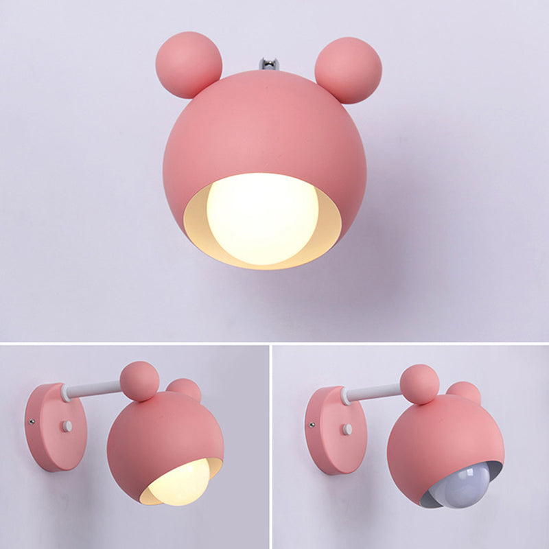 Nordic Modern Simple Children Style Panda Macaron Bedroom Wall Lamp