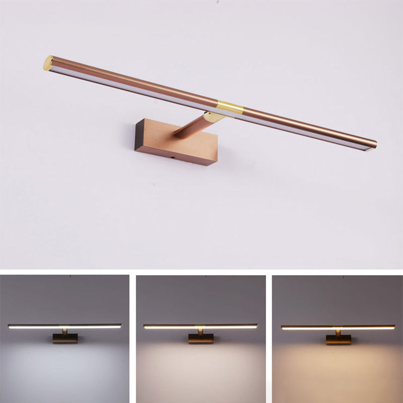 Elongated Vanity Light Fixtures Modern Simplicity Metallic Wall Mount Lamp for Bathroom