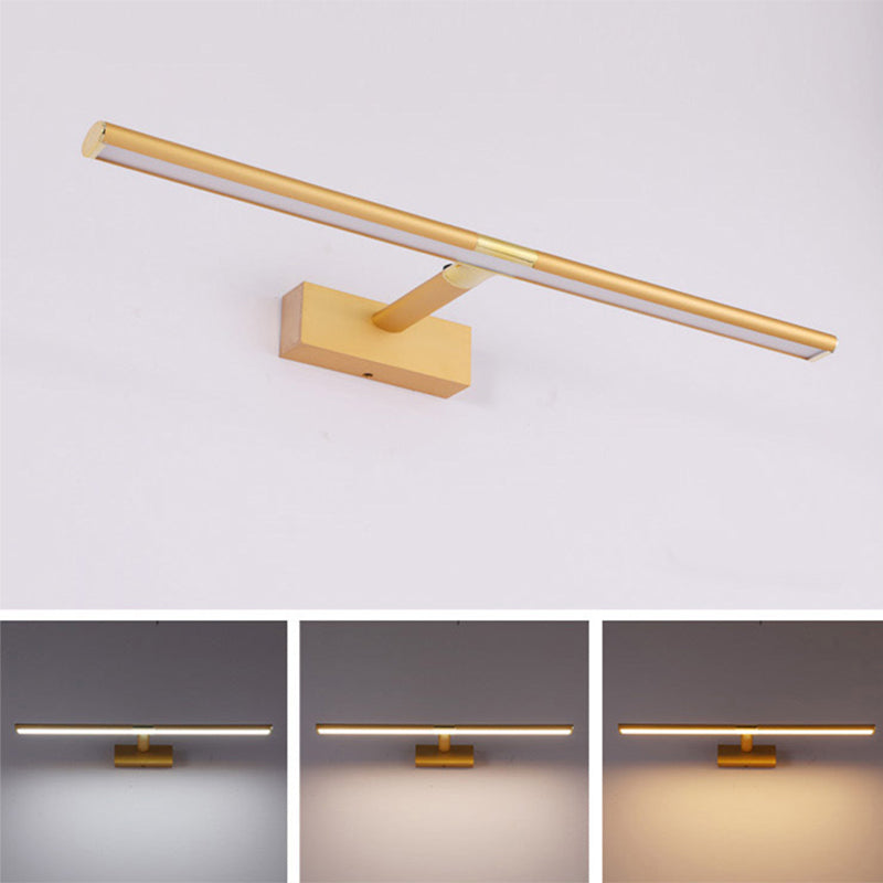 Elongated Vanity Light Fixtures Modern Simplicity Metallic Wall Mount Lamp for Bathroom