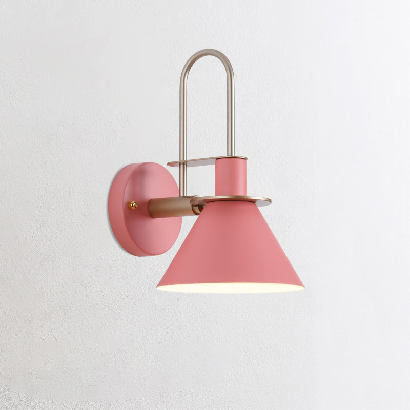 1 cabeza de macarrón con lámpara de matrícula de pared de hierro