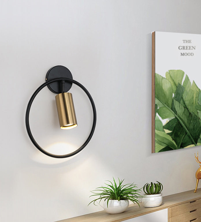 Noordse moderne lichte luxe stijl ijzeren ring achtergrond muurlicht