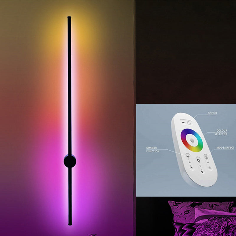 Luz de pared de dormitorio negro de aluminio de estilo simple moderno