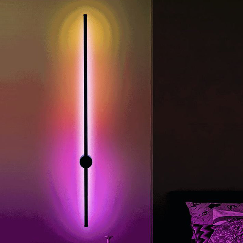 Luz de pared de dormitorio negro de aluminio de estilo simple moderno