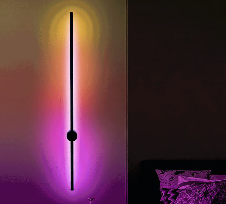 Luz de pared de dormitorio negro de aluminio de estilo simple moderno