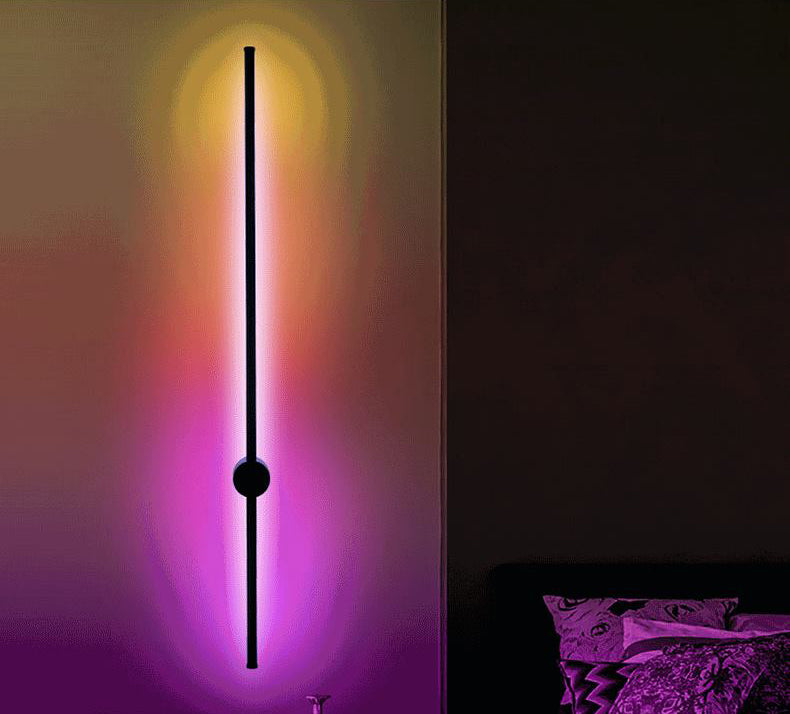 Luz de pared de dormitorio negro de aluminio de estilo simple moderno