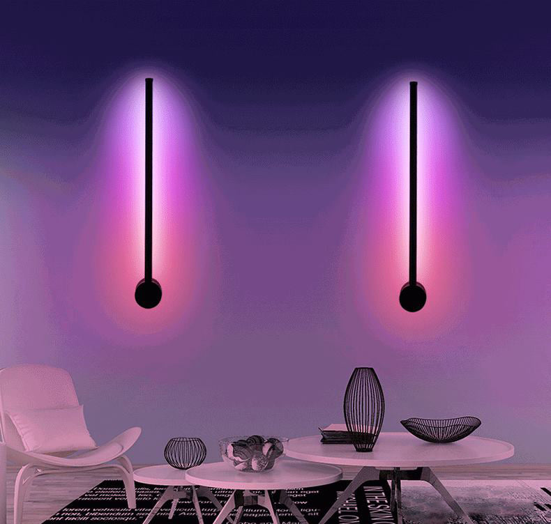 Luz de pared de dormitorio negro de aluminio de estilo simple moderno