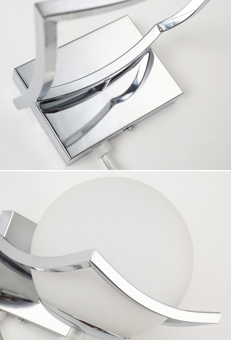 Modern Contracted Ball 1 Head Glass Material Milky White Wall Lamp