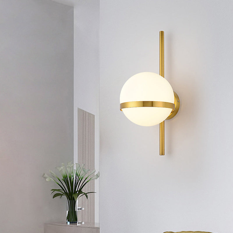 Noordse gecontracteerde postmodern sferisch 1 hoofd glasmateriaal witte wandlamp