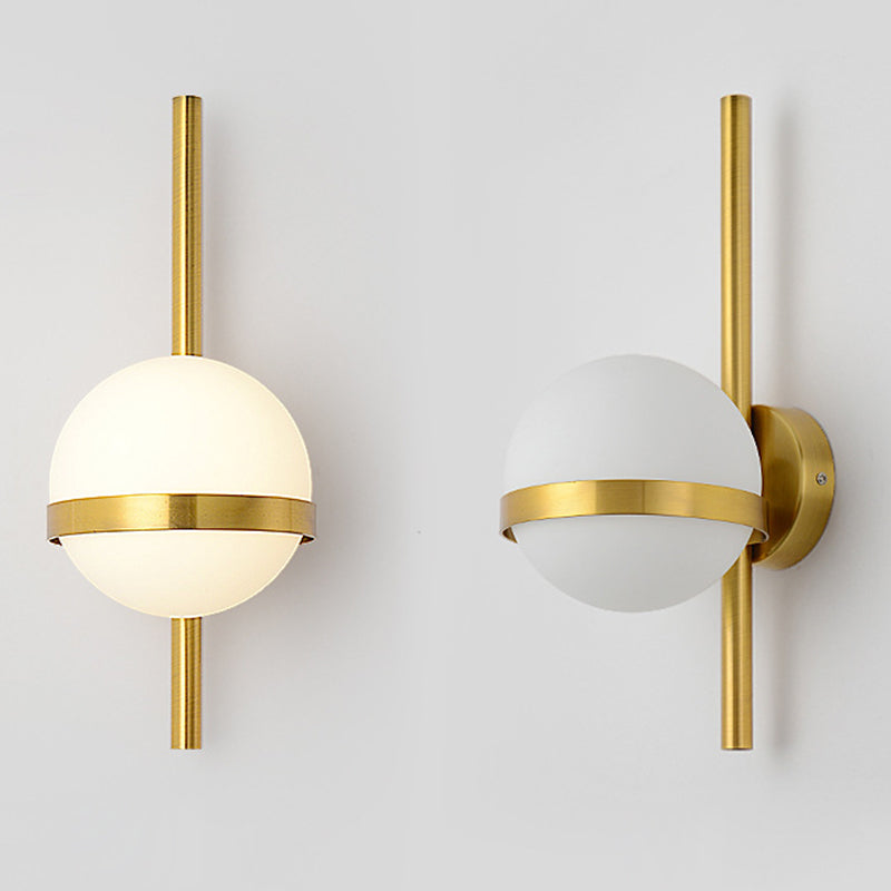 Noordse gecontracteerde postmodern sferisch 1 hoofd glasmateriaal witte wandlamp