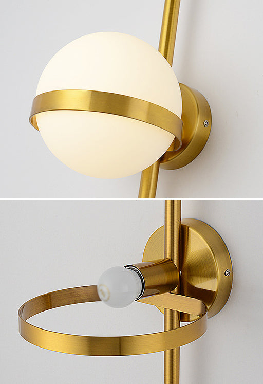 Noordse gecontracteerde postmodern sferisch 1 hoofd glasmateriaal witte wandlamp