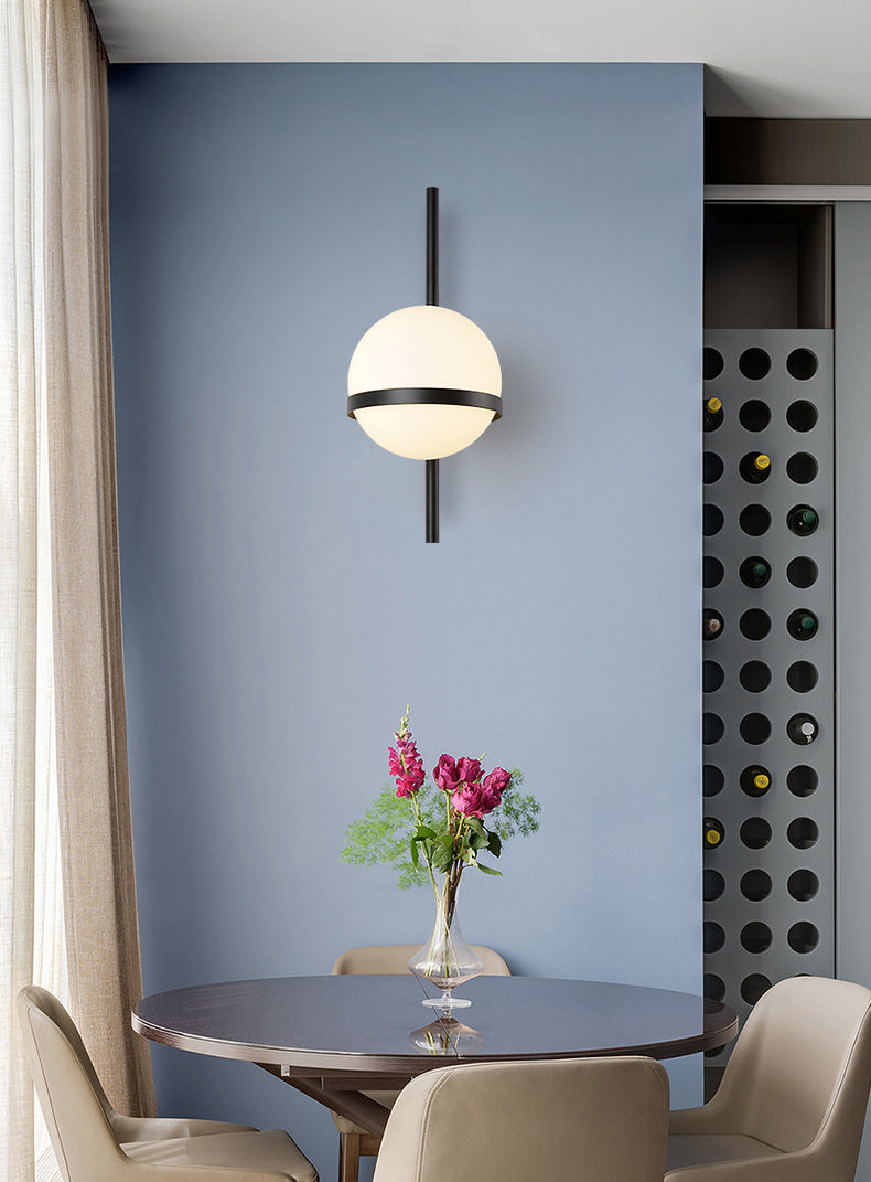 Noordse gecontracteerde postmodern sferisch 1 hoofd glasmateriaal witte wandlamp