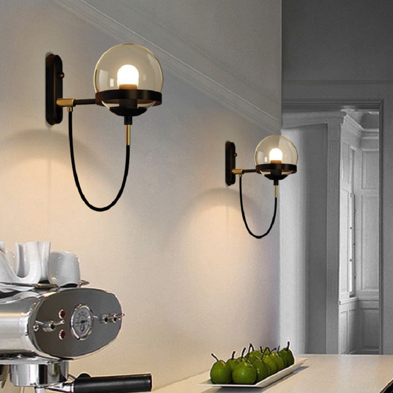 Postmodern sferisch 1 kop glazen materiaal koperen kleur wandlamp