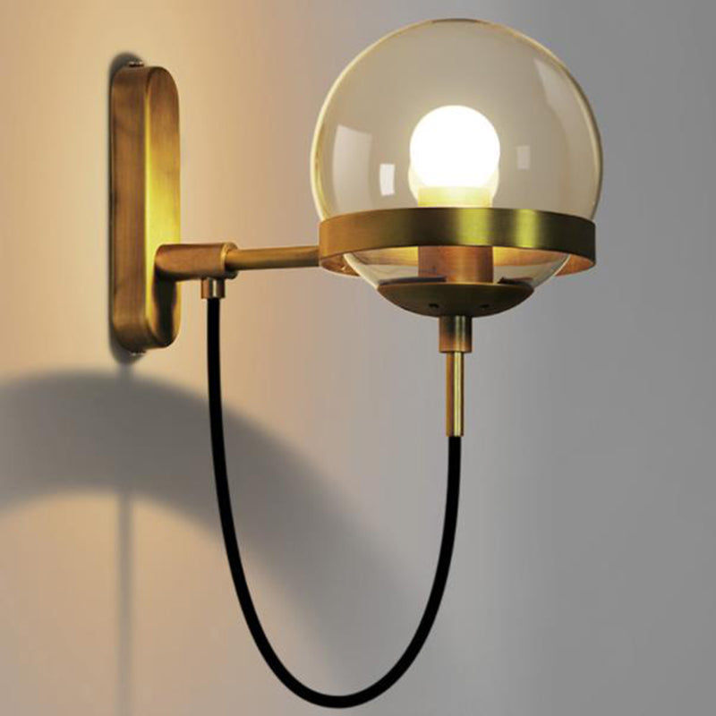 Postmodern sferisch 1 kop glazen materiaal koperen kleur wandlamp