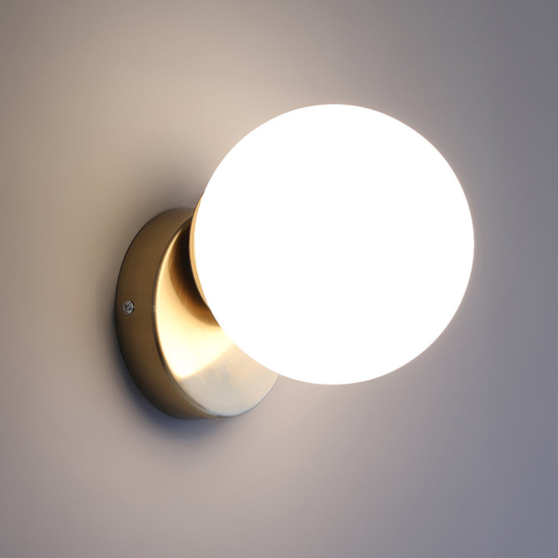 Moderne eenvoud glazen kogelwandlicht woonkamer wandlamp