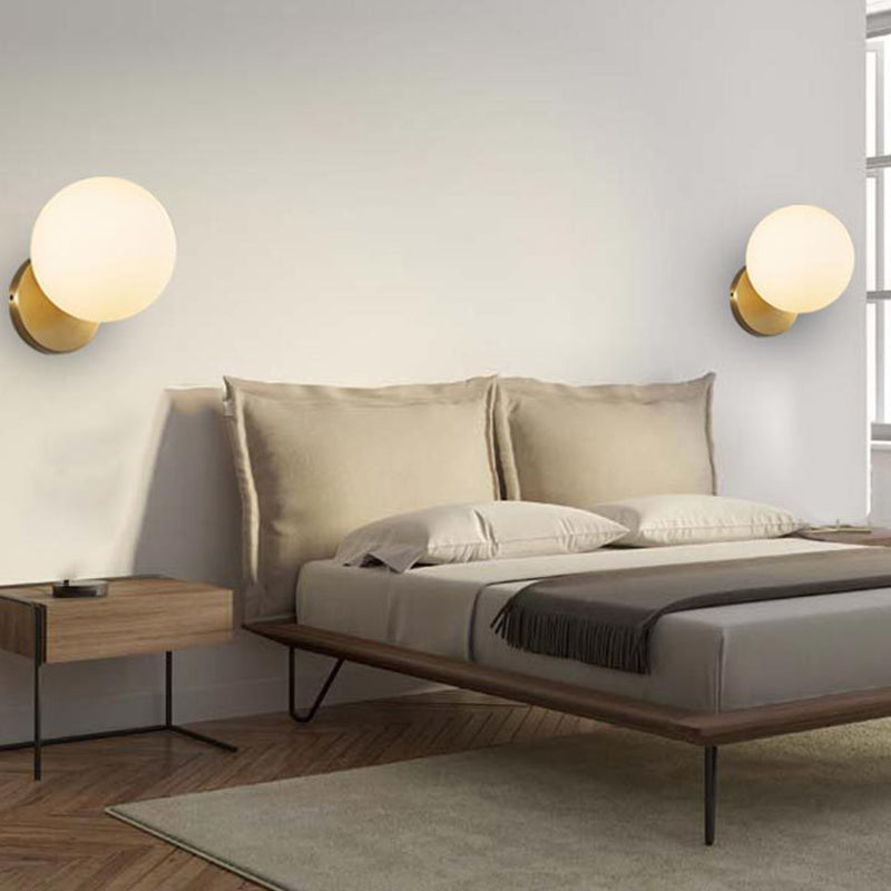 Moderne eenvoud glazen kogelwandlicht woonkamer wandlamp