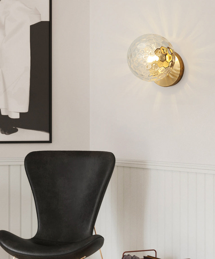 Moderne eenvoud glazen kogelwandlicht woonkamer wandlamp